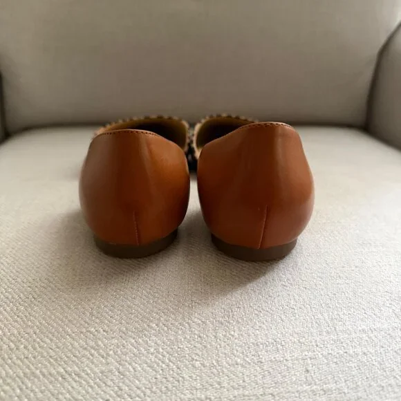 Nine West Tan Leopard Print D'Orsay Flats - Picture 4 of 6